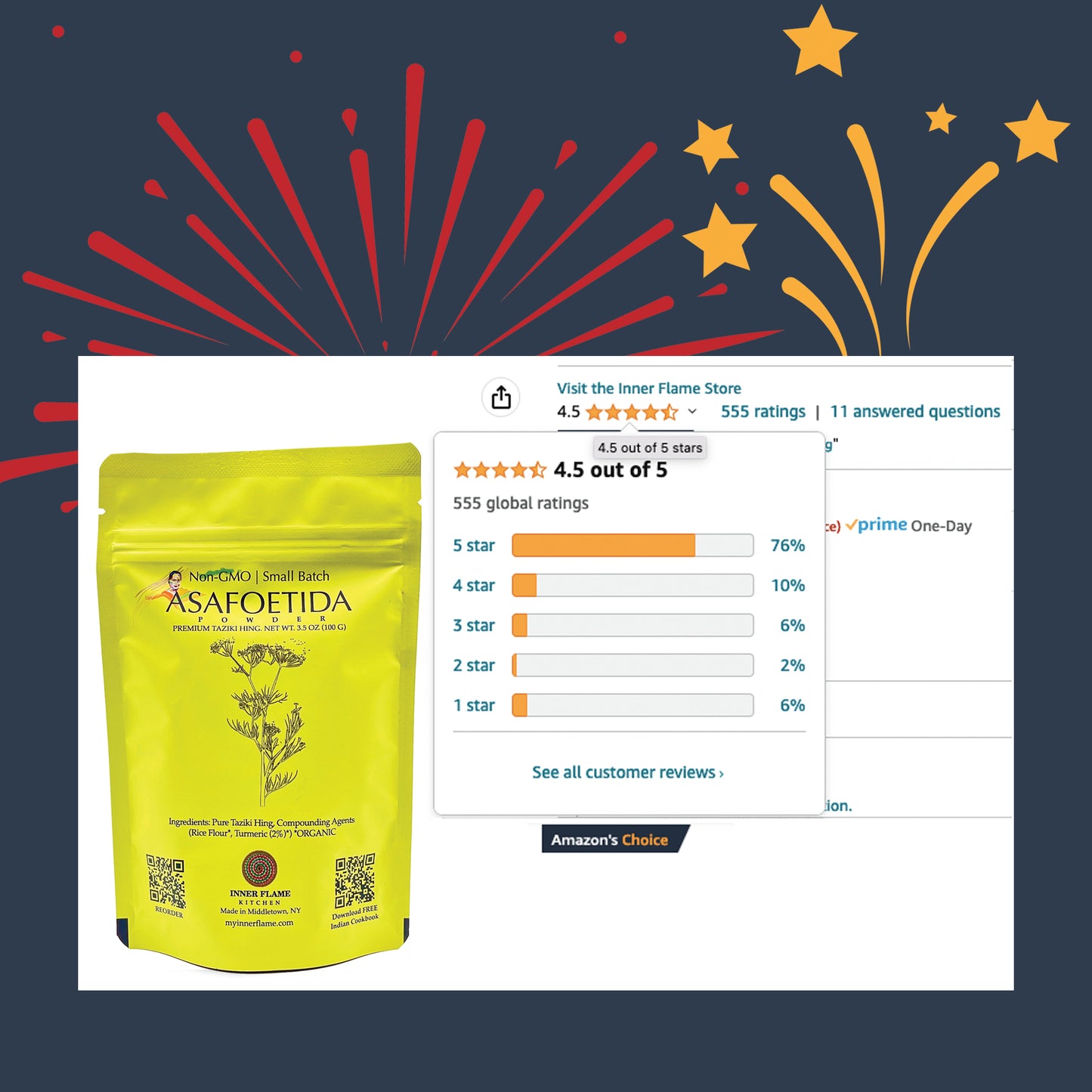 Premium Taziki (Asafoetida) Hing - 20 X Stronger