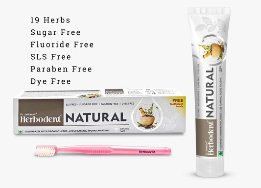 Herbodent Natural Toothpaste - 19 Herbs & Essential Oil + Free Toothbrush